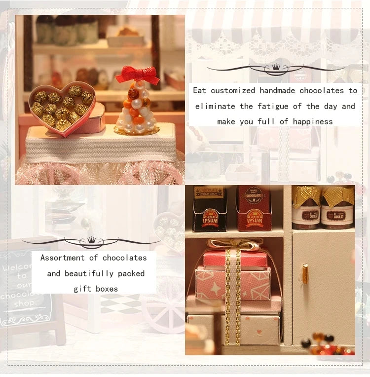 Diy Doll House Toys for Children Furniture Miniature Wooden Assembly Dollhouse casa Handmade creative  Birthday Gifts