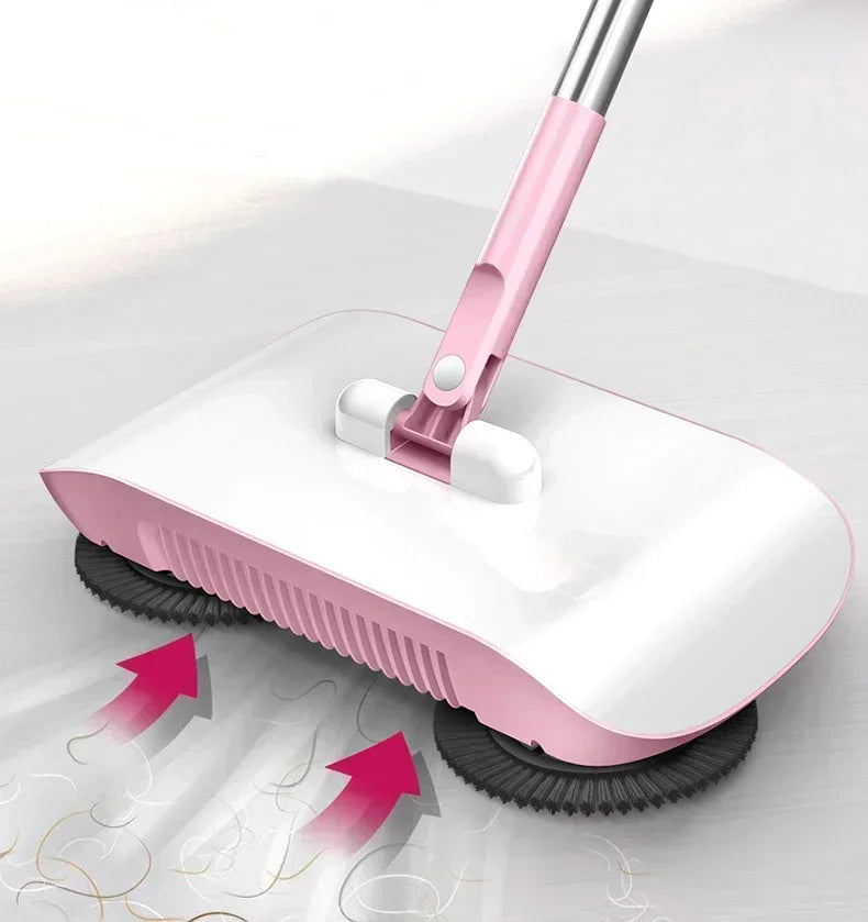 Household Cleaning Essentials - Push Broom and Mop Combo, Walk-Behind Sweeper Household Cleaning Home 2-in-1 Sweeper