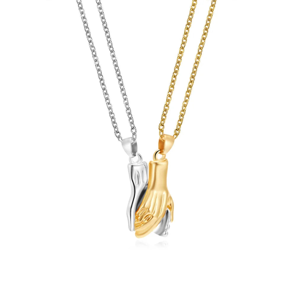 I Love You Best Friends Couple Necklace Jewelry Puzzle BFF Key Lock Tai Chi Heart Pendants Necklaces For Women Men Gift Collier