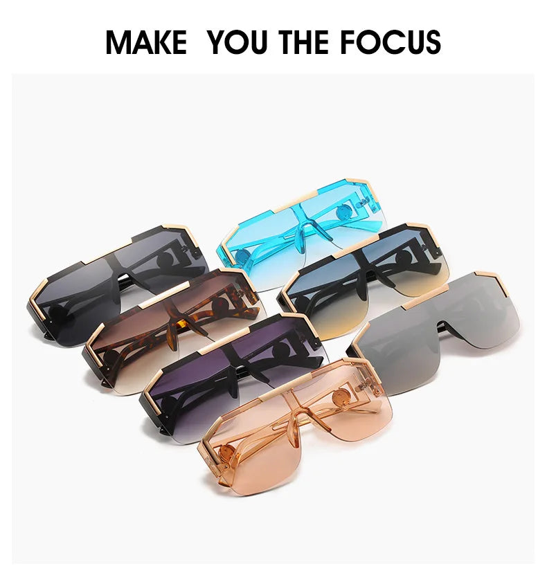 1/2PCS Men And Women Oversized Square Fashion Sunglasses Sports Driving Glasses Gradient Colored Sunglasses Uv400 2023