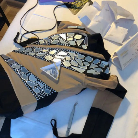 Crystal Castle Shiny Big Size Acrylic Holes Mirror Stones Sew On Strass Latin Dress Dance Wears Flat Rhinestones for Clothing