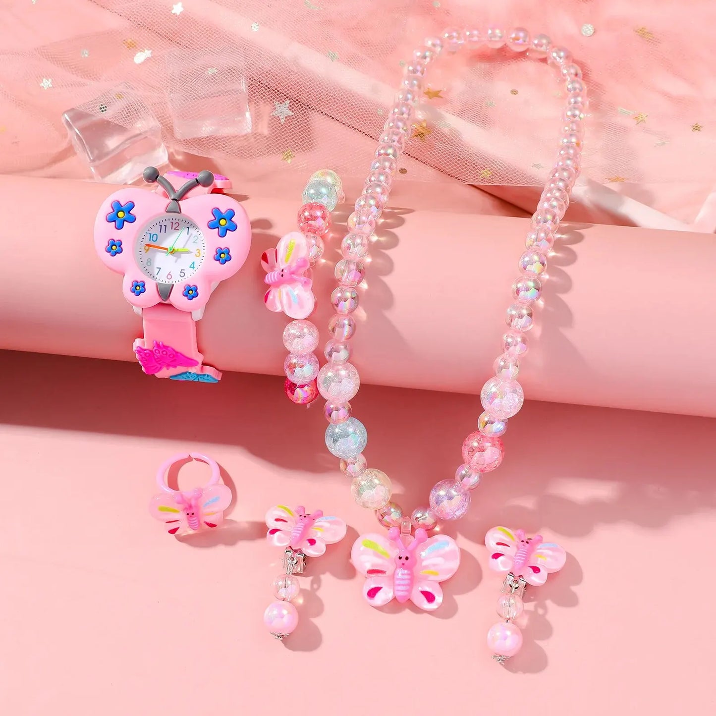 Popular Children's Butterfly Quartz Watch Set