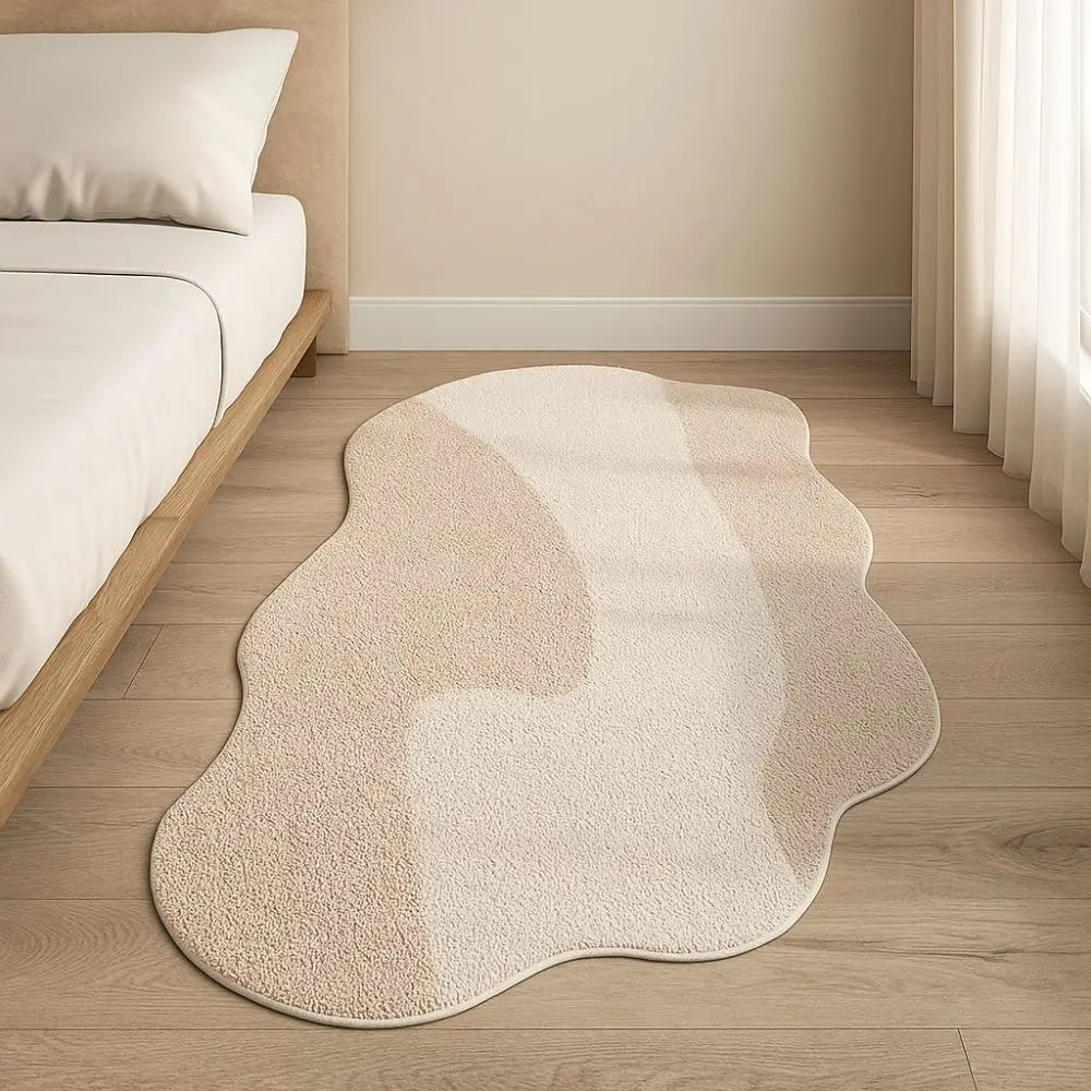 Comfortable Cream Style Bedroom Rug Soft Absorbent Bedside Carpet Minimalist Non-Slip Area Rugs Bedroom
