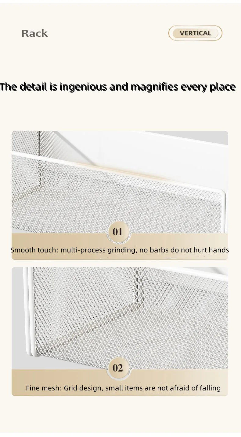 Household Wall Hanging Basket Kitchen Magnetic Attraction Storage Rack Refrigerator Magnetic Shelf Living Room Summary Holder