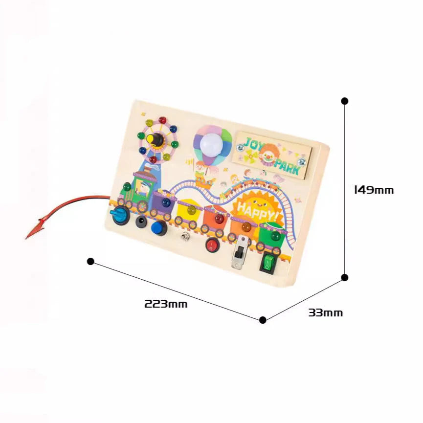 Montessori LED Busy Board Sensory Toys Children Early Education Colour Switch Cognize Toys Recognize Shapes  Objects Toys Gifts