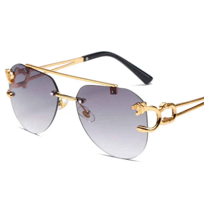 2024 Luxury Brand Sunglasses Men Retro Driving Sunglasses for Women Fashion Rimless Sun Glasses Uv400 Gafas De Sol Hombre