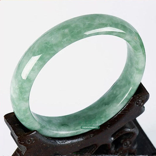 Genuine Natural White Green Jade Bangle Bracelet Chinese Hand-Carved Fashion Charm Jewelry Accessories Amulet Gifts Men Women