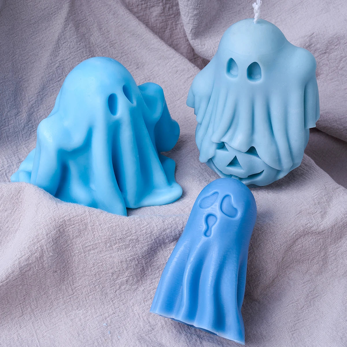 Halloween Ghost Silicone Candle Mold DIY Multi Style Ghost Festival Party Scented Candles Soap Molds Plaster Resin Baking Mould