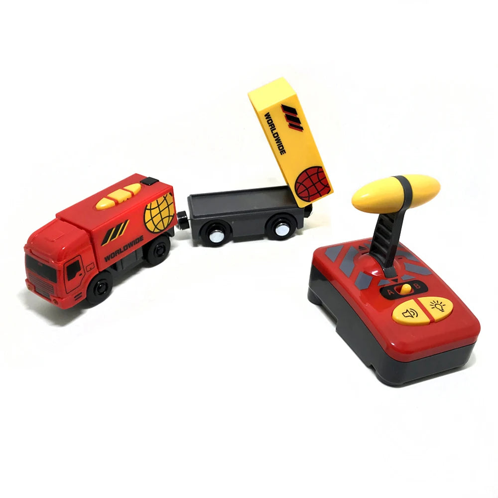 Toy Cars For Boys Remote Control Kids Electric Train Toy Set Compatible With Wooden Track Railway Children's Toys Gifts W01