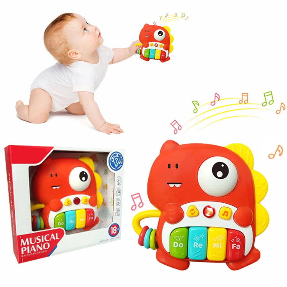 Baby Electronic Piano Toys Music&Light Keyboards Animals Instrument Toys Montessori Educational Toddlers 18-36 Months Baby Gifts