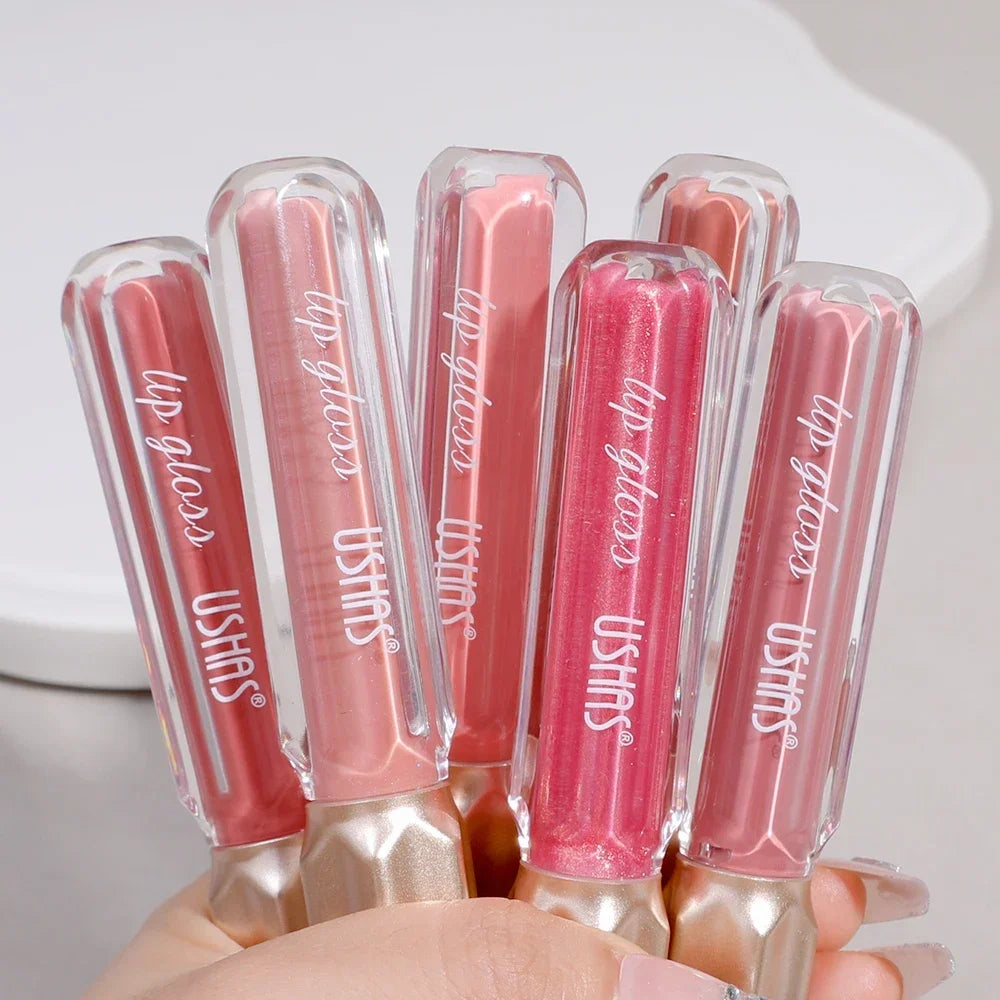 Glitter Pearlescent Lip Gloss Moisturizing Lasting Non-Stick Cup Sexy Shimmer Shine Red Liquid Lipsticks Women Makeup Cosmetics