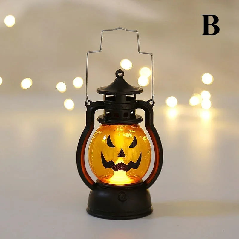 1-10PCS Halloween Pumpkin Ghost Face Lamp Skull Light LED Decoration for Party Bar Haunted House Holiday Atmosphere Prop