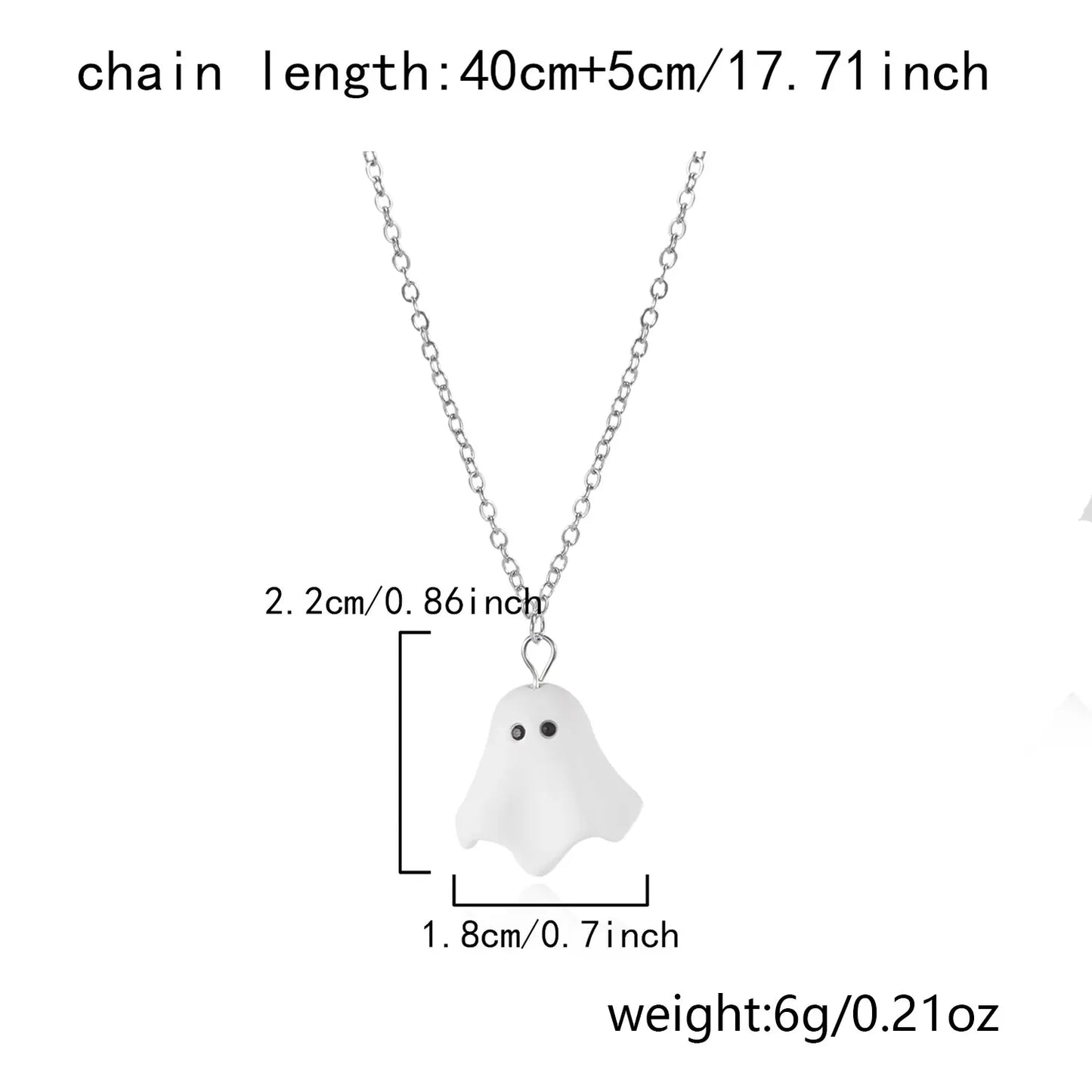 Cute Cartoon White Ghost Dangle Earrings for Women Trendy Creative Funny Monster Earrings Necklace Halloween Jewelry Accessories