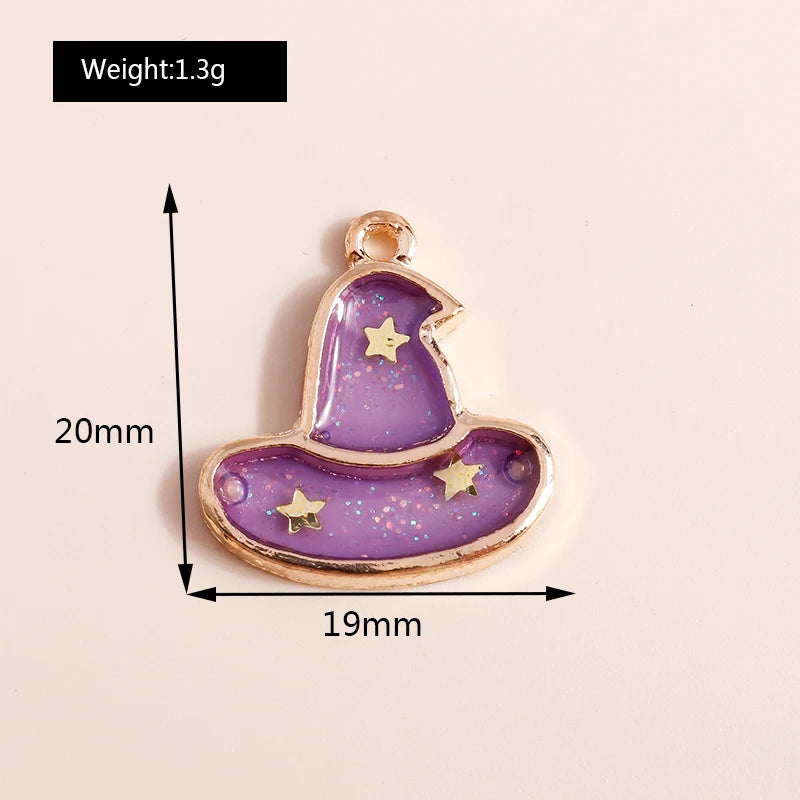 10pcs Enamel Halloween Skull Skeleton Charms Penants for Necklace Earrings DIY Bracelet Handmade Jewelry Accessories Findings