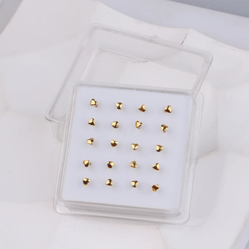 Karnoz 20Pcs/Pack Nose Stud Dragonfly Design Women Girls Nose Piercing Jewelry Piercing Nostril Piercing Jewelry Body Piercing