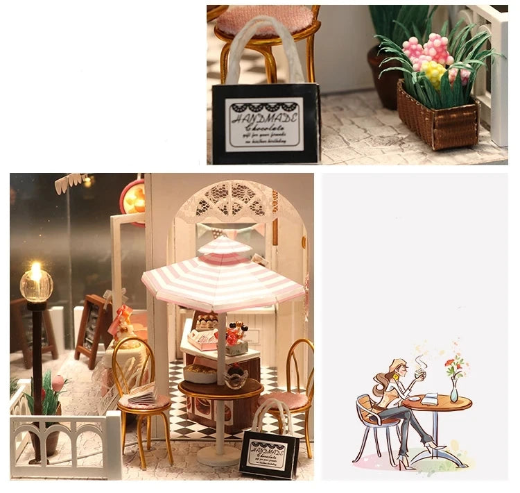 Diy Doll House Toys for Children Furniture Miniature Wooden Assembly Dollhouse casa Handmade creative  Birthday Gifts