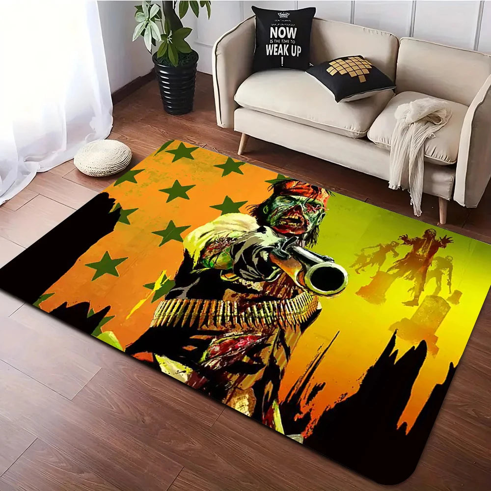 Red Dead Redemption Print Rugs Anti-slip Area Rug for Living Room Carpet Bedroom Sofa Doormat Floor Carpet Decor Mat