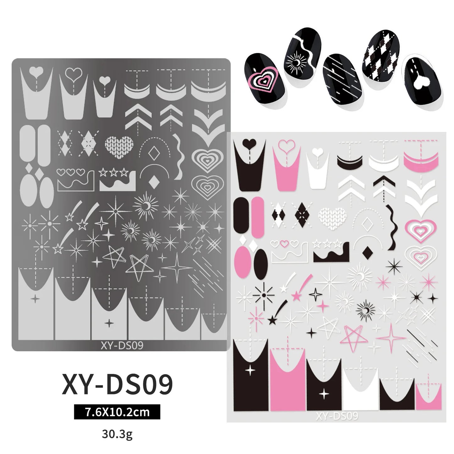 Halloween Nail Stamping Plates Nail Art Templates Printing Rose Leaves Moon Butterfly French Nails Image Stainless Stencil Tool