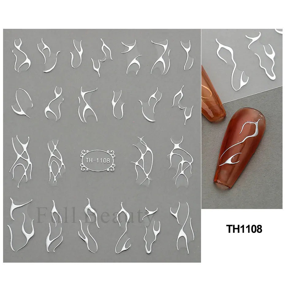 Nail Stickers Halloween Series Bat Skull Bone Ghost Pumpkin Pattern 3D Self Adhesive Decals For Nails Manicure Decoration LATH