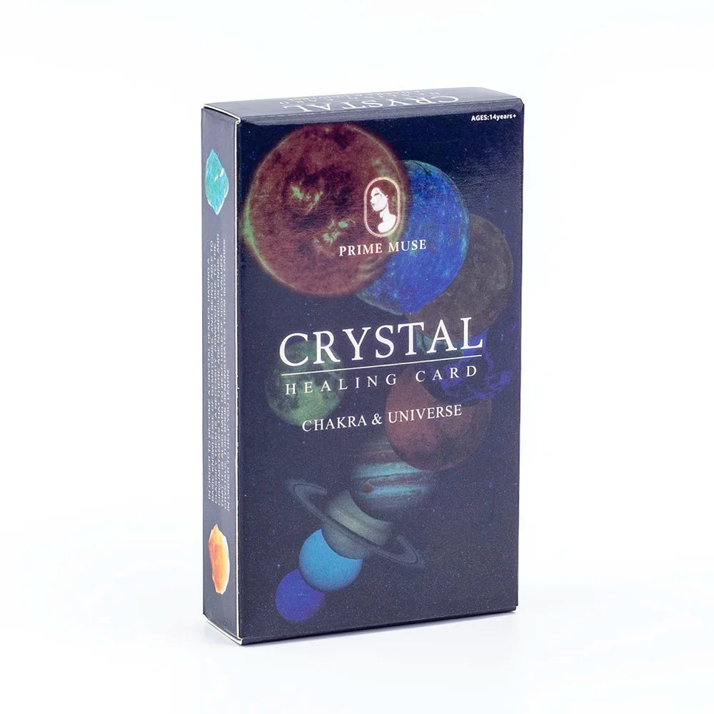 Crystals Healing Cards English Version 60-Card Deck with PDF Guidebook 48 Crystal & 12 Zodiac Cards Board Game for Party