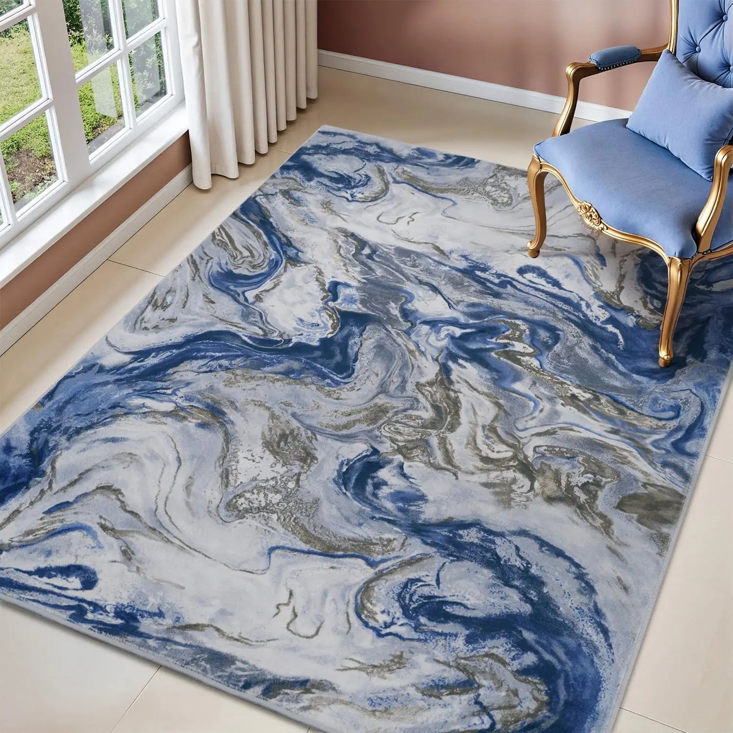 Area Rugs for Living Room, Modern Abstract Rug for Bedroom, Contemporary Machine Washable Rug, Large Stain Resistant Carpet