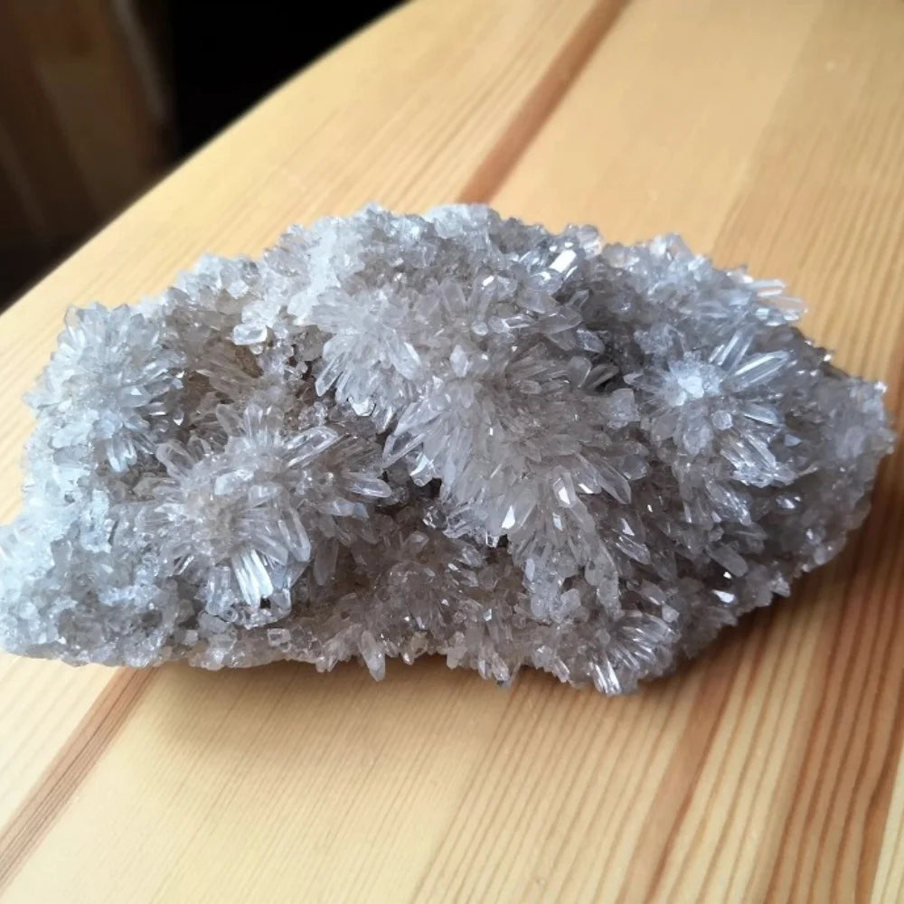 100% Natural Crystal Cluster Chrysanthemum Raw Stone Crystals Quartz Cluster Gemstone Specimen Meditation Feng Shui Home Decor