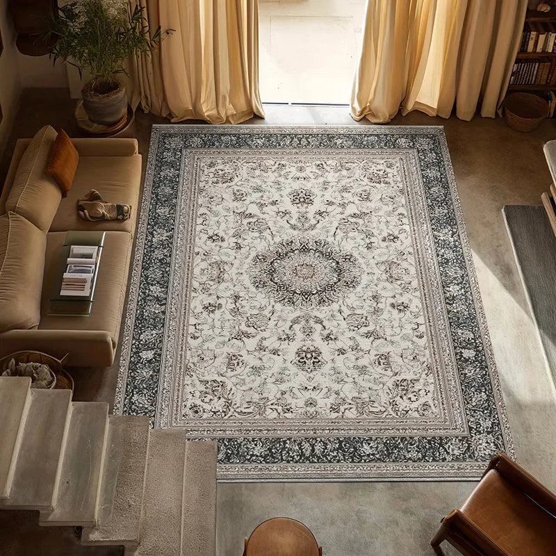 RAKKS Retro Style Rugs for Bedroom Large Area Living Room Decoration Anti-slip Carpet Washable Lounge Floor Mat Home Soft Rug