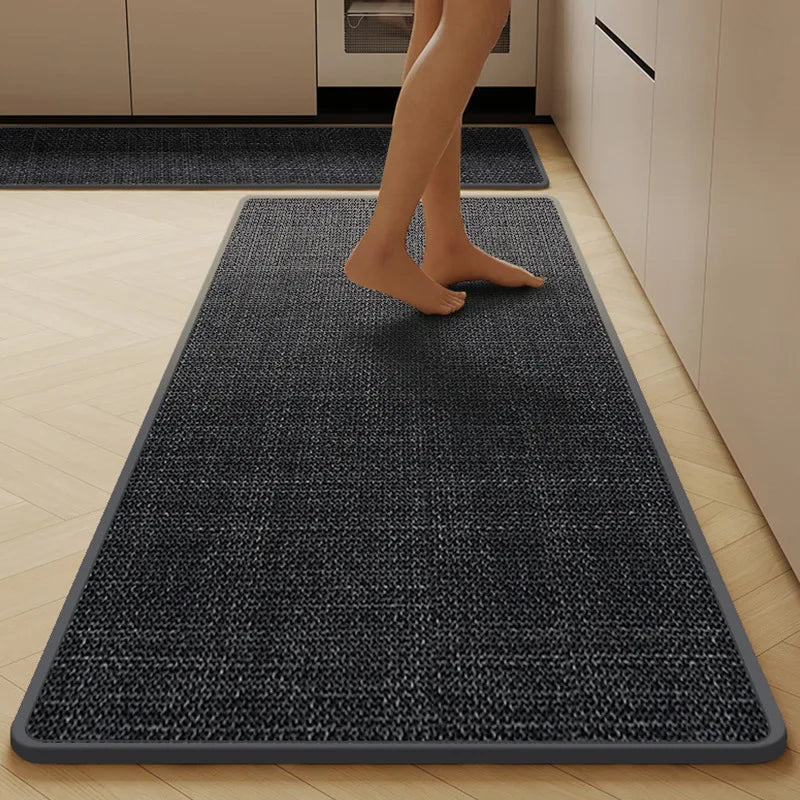 Grey Rugs for Kitchen Floor Mat Home Corridor Non-slip Carpet TPR Wear-resistant Antislip Foot Mats Bedroom Bedside Rug Alfombra