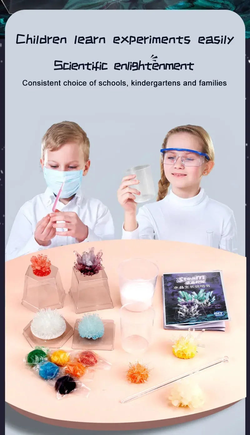 Crystal planting experiments, Science and education toys, DIY growable crystals, Color Random, Christmas/Halloween Gifts