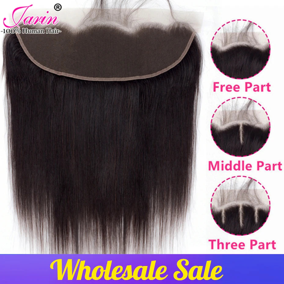 Lace Frontal Closure 13x4 Transparent Indian Human Hair Free Part Frontal Remy Hair Pre Plucked with Baby Hair Jarin Free Ship