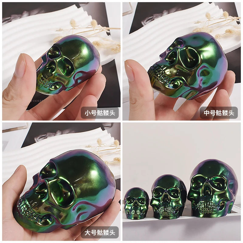 Skeleton Head Epoxy Resin Mold Halloween Candle Making Keychain Pendants Skull Shape Pendants Epoxy Silicone Molds Jewel Making