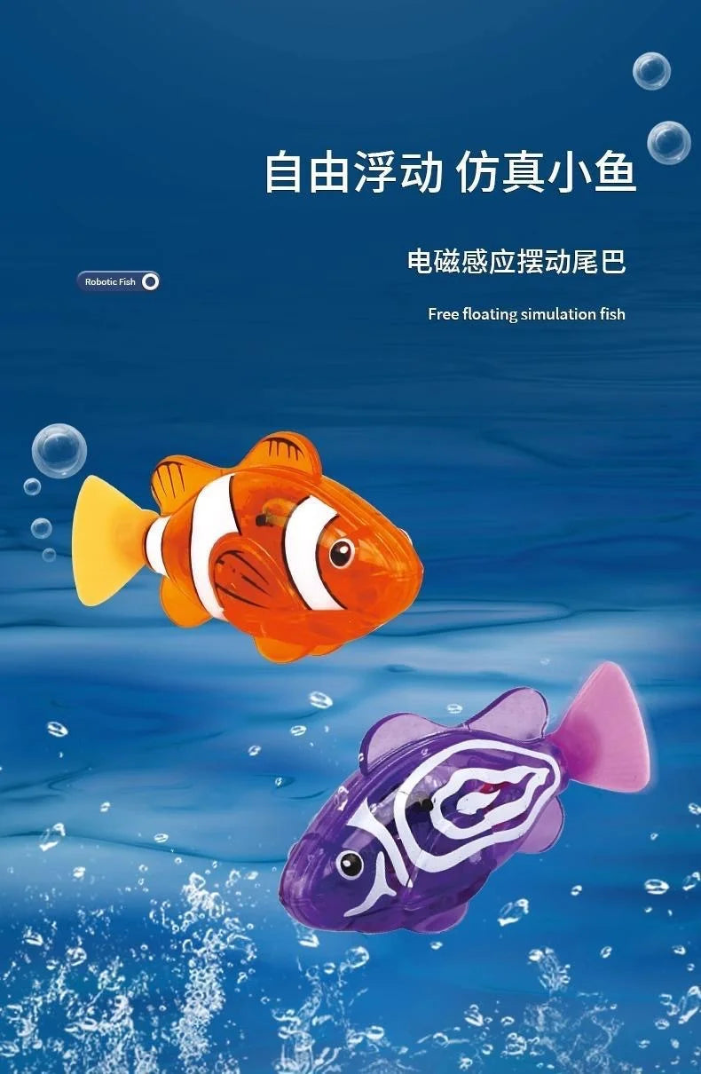 Children's Electronic Toys Can Swim In Water With Colorful Fish And Nostalgic Flip Imitation Mobile Phone Girl Gift