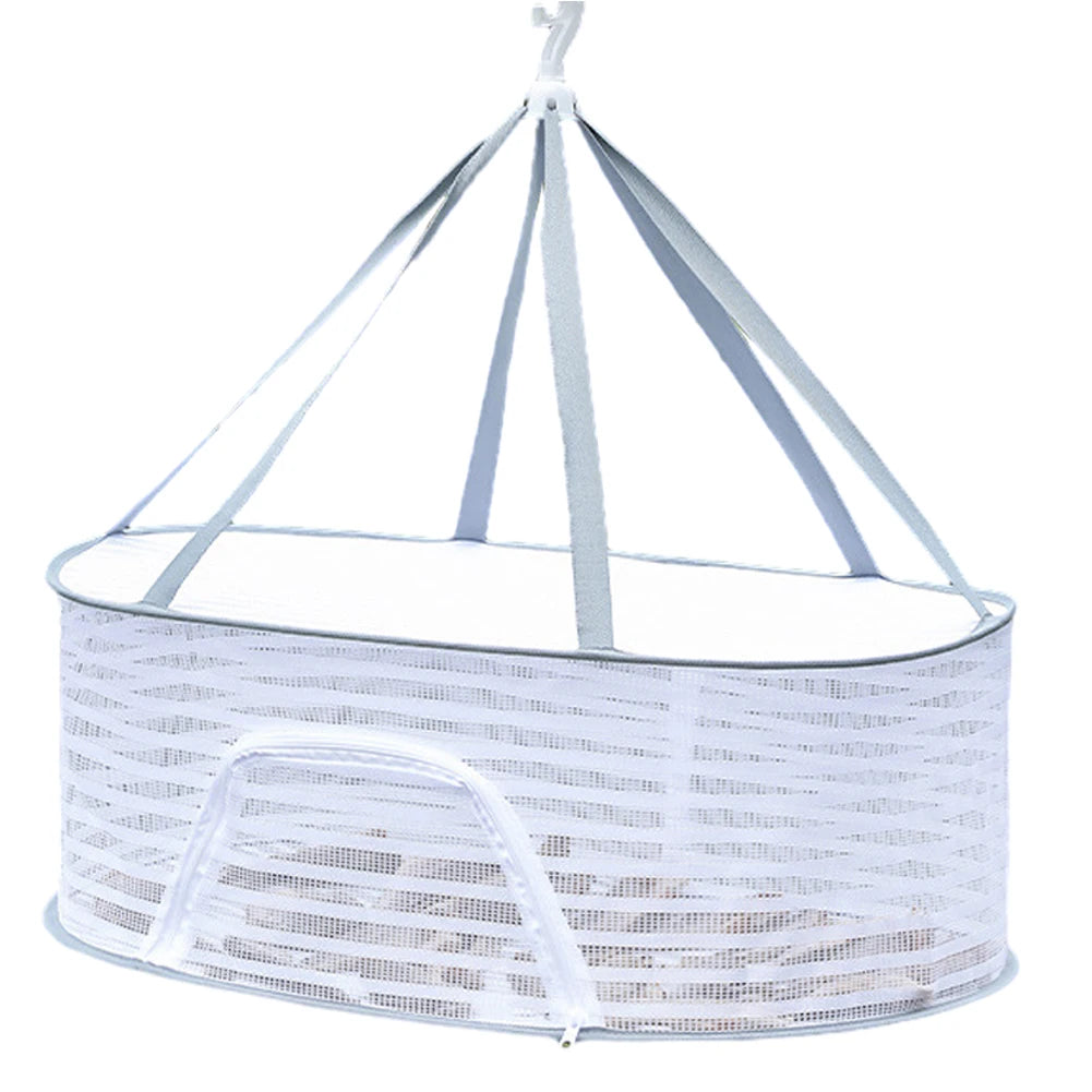 4 Layer Drying Net Herbs Removable Bra Drying Clothes Net Folding Anti-Fly Windproof Hook Drying for Fish/Vegetables/Fruit/Herbs