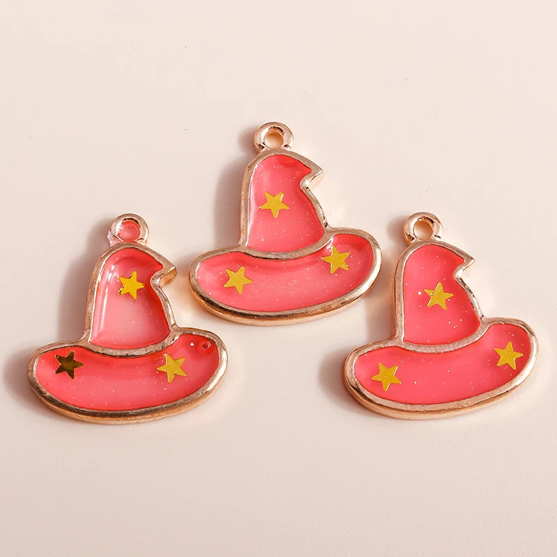 10pcs Enamel Halloween Skull Skeleton Charms Penants for Necklace Earrings DIY Bracelet Handmade Jewelry Accessories Findings