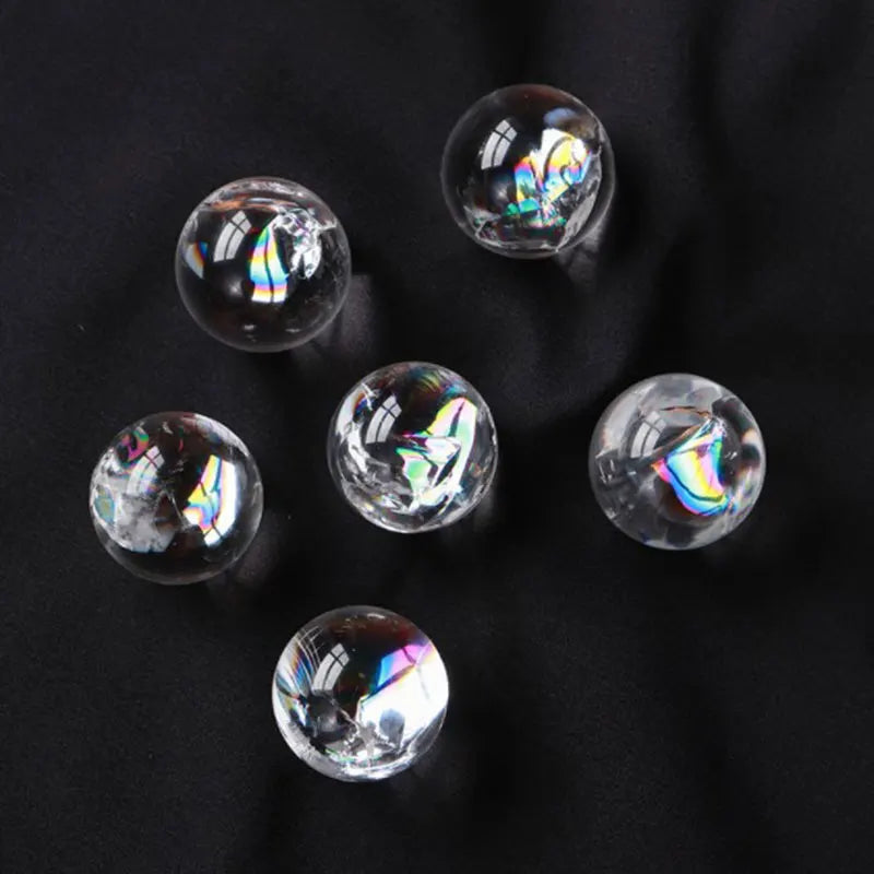 Natural Rainbow Clear Crytsals Ball Quartz Gemstones Jewelry DIY Crystal Gift