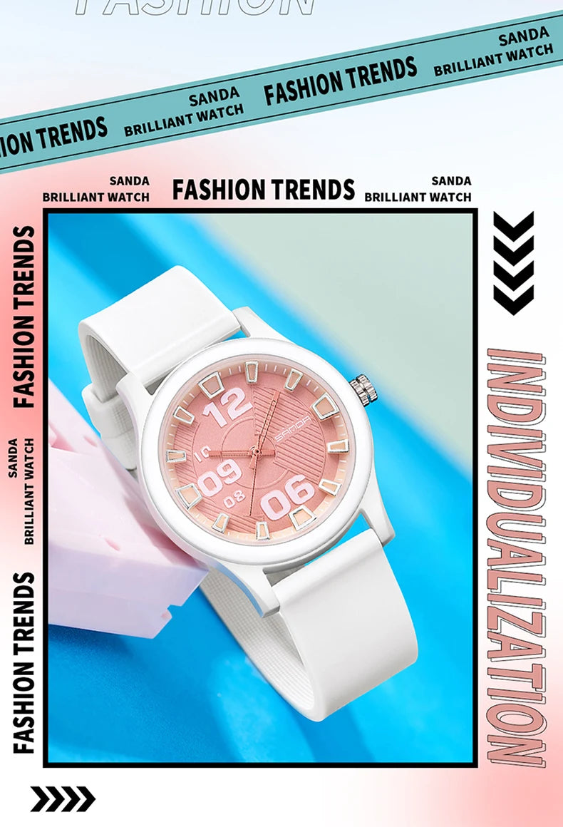 Fashion women's watches, simple casual Soft silicone strap lady watches waterproof, nurse watches for woman, ladies wristwatch