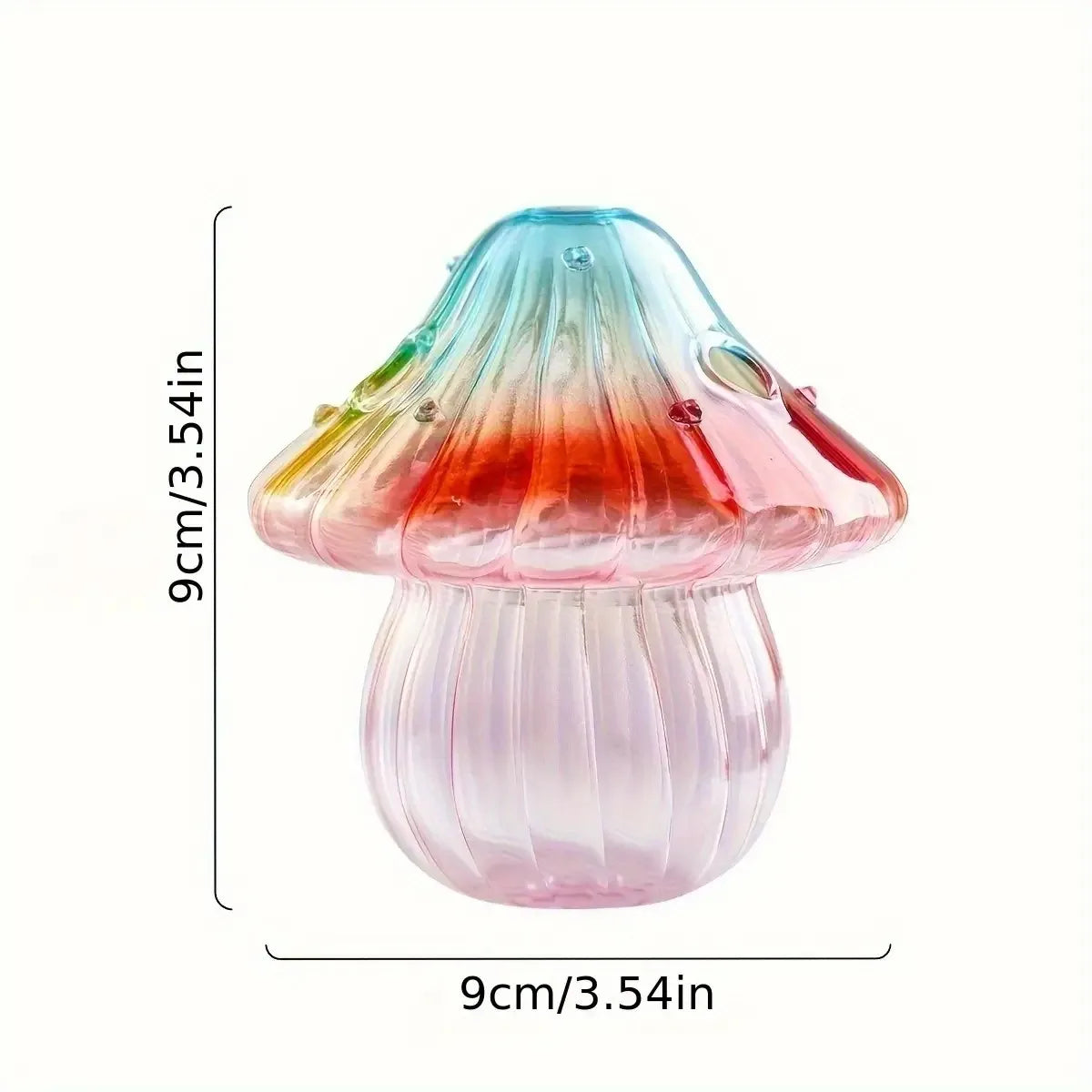 Boho Glass Mushroom Vase - Handcrafted Hydroponic Cylinder Planter for