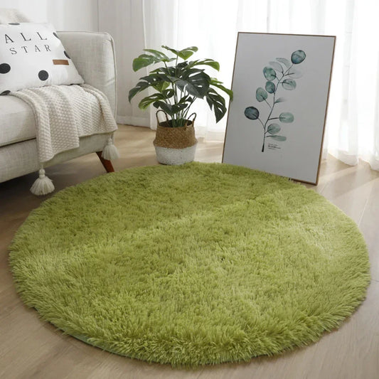 40/60/80cm Anti-Slip Round Rugs Large Shaggy Rug Super Soft Mat Living Room Bedroom Carpet Home Furnishings