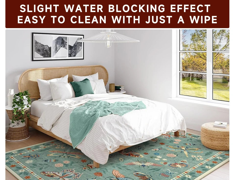 Rug for Living Room Carpet Large Size Bedroom Bedside Floor Mat Green Insect Carpets Tropical Rainforest Home Decoration Rugs