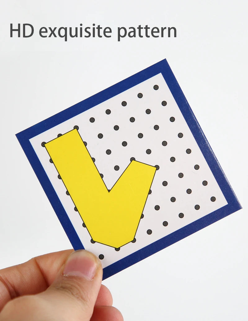 Children Math Wooden Toys Set Geometric Shape Rubber Band Nailboard Game Montessori Educational Creative Toy Fine Christmas gift