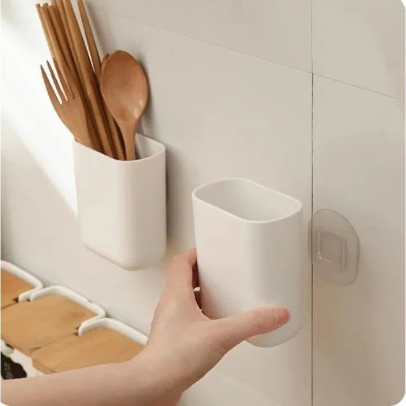 Bathroom waterproof wall-mounted toothbrush holder without punch Comb makeup brush plastic case household items