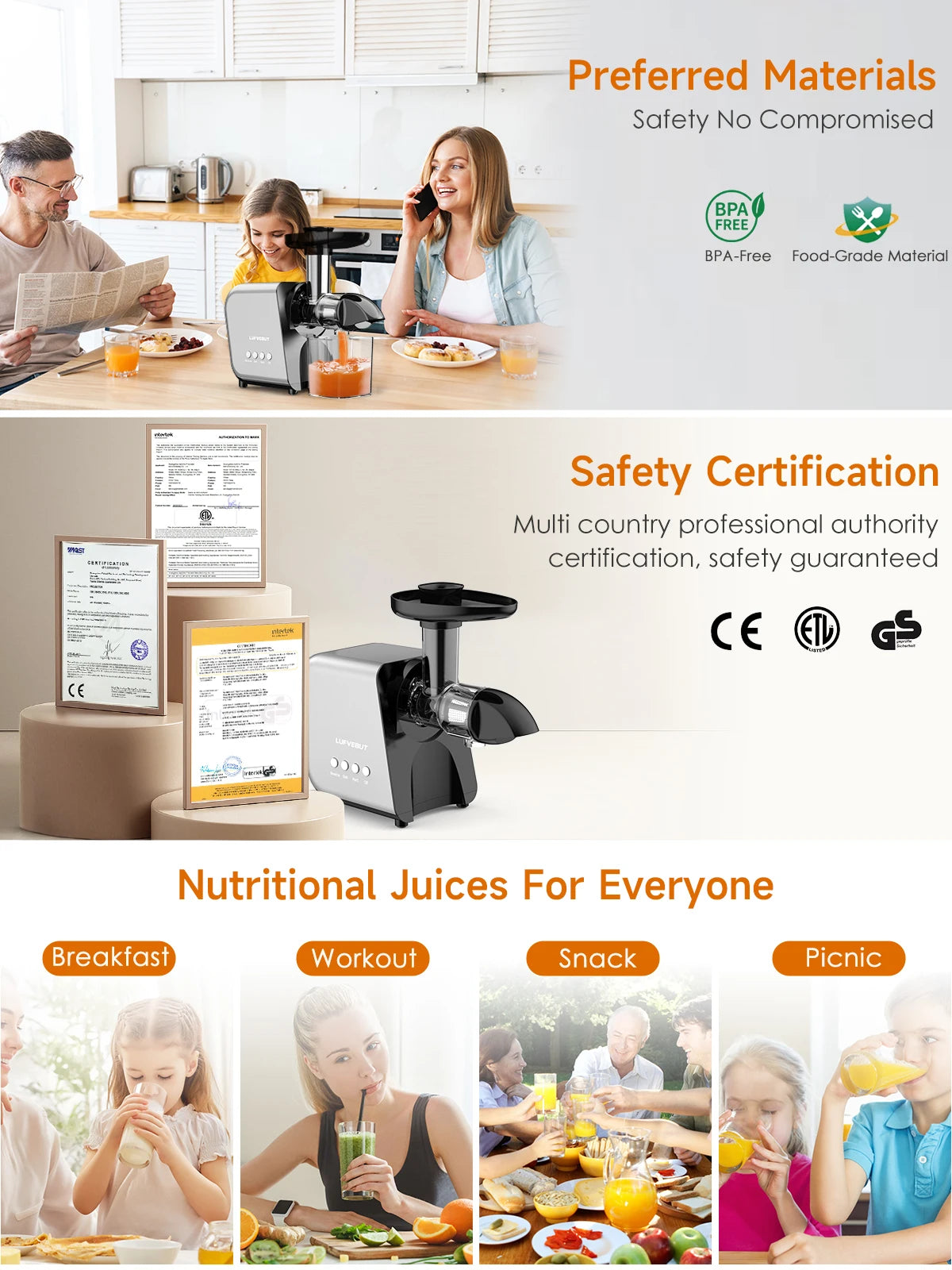 Hot Sale 250W Slow Juicer Extractor for Vegetable and Fruit Screw Cold Press Fresh Beet Juice Electric Blender Home Appliance