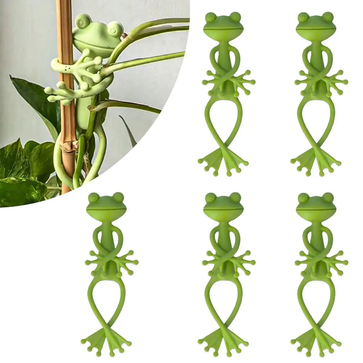 1/3/5 Pcs Frog Plant Stand Plant Tie Cute Flower Pot Hugger Plant