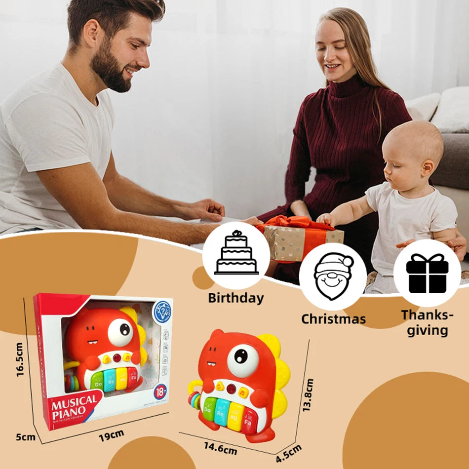 Baby Electronic Piano Toys Music&Light Keyboards Animals Instrument Toys Montessori Educational Toddlers 18-36 Months Baby Gifts