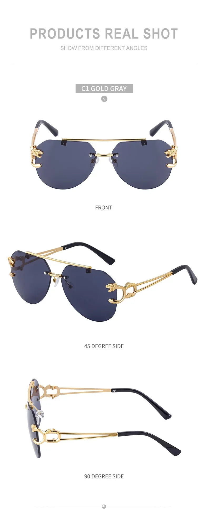 2024 Luxury Brand Sunglasses Men Retro Driving Sunglasses for Women Fashion Rimless Sun Glasses Uv400 Gafas De Sol Hombre