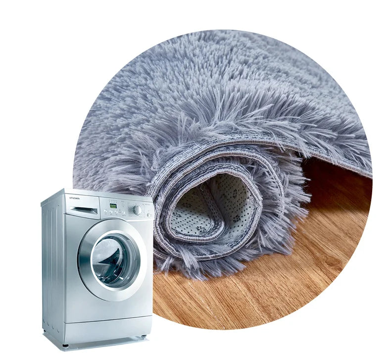 Nordic Furry Rug Bedroom Carpet Living  Room Modern Decoration Hairy Carpets Large Size Black Gray Pink Beige Non Slip Mat