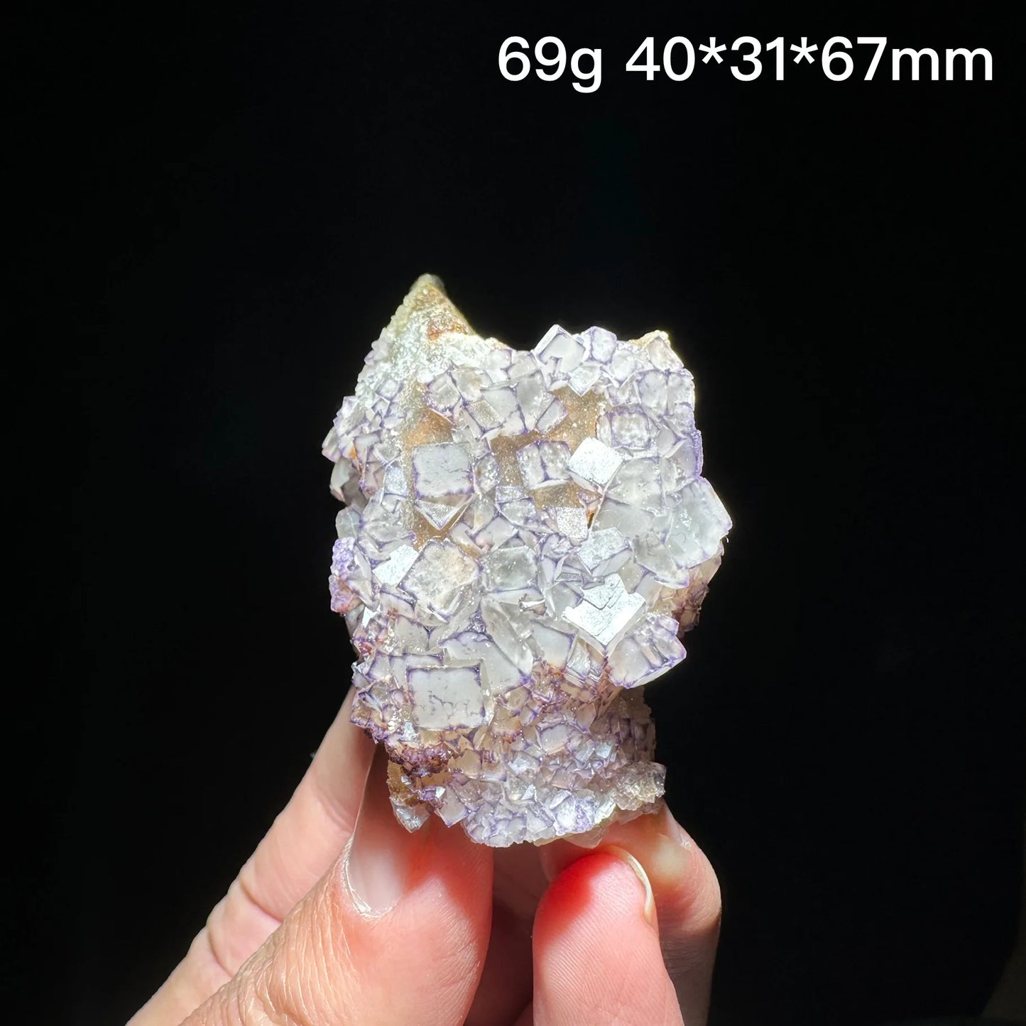 Natural Purple edge fluorite mineral specimen healing crystal gem collection Mineral Quartz Rock Healing Stone Home Decor