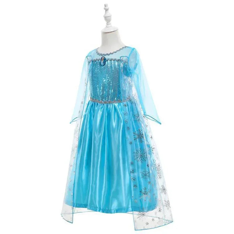 Elsa Dress for Girls Birthday Role Snow Queen Elsa Princess Dresses Kids Halloween Carnival Easter Party Dress Up Girls Costume