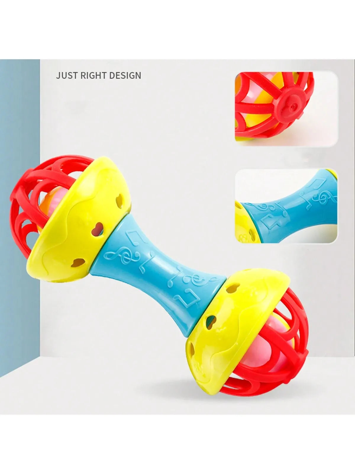 1pc random color Toddler Double-headed Hand Rattles Soothing Hand Grip Rattles Toys Baby Rattle Baby Nibbling Toys Baby Toys 0 -