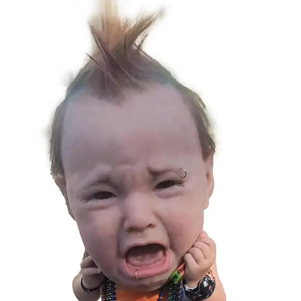 Halloween Realistic Headgear Latex Head Masks Cry Baby Headgear Latex Head Cover Halloween Party Cosplay Costume Props Decor